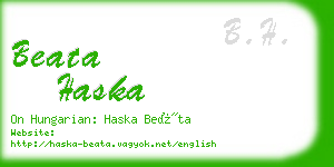 beata haska business card